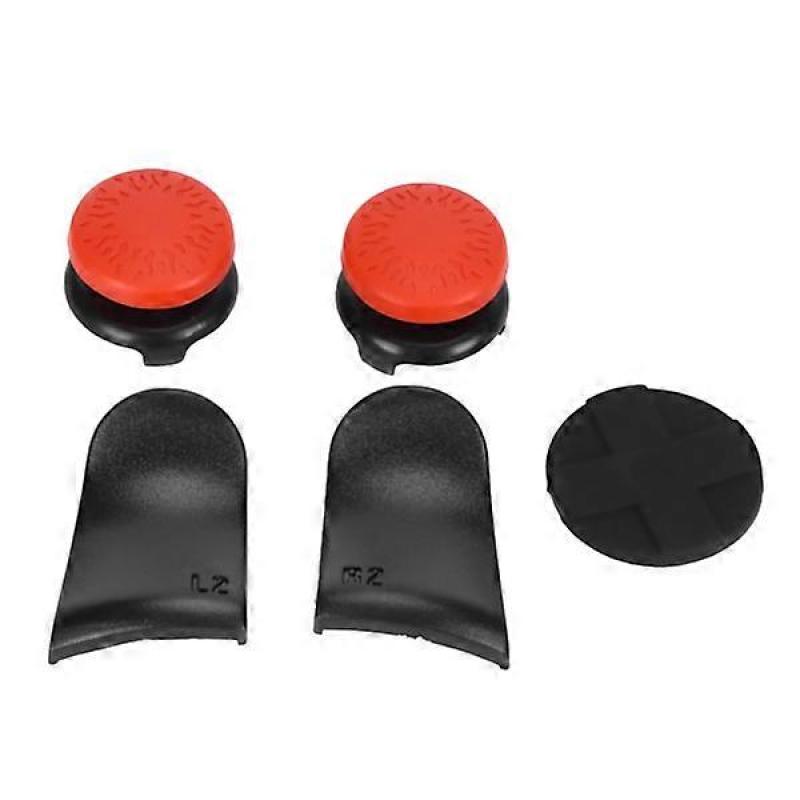 5-in-1 Thumb Grips, Button Caps, Joystick Protector, L2 R2 Triggers, Extender for PS5 Controller, Red