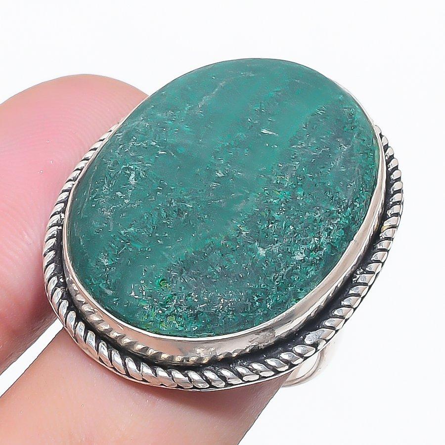 

Натуральный Малахит Драгоценный Камень Ручной Работы Серебро 925 пробы Ювелирное Кольцо Размер 7 b6B23
