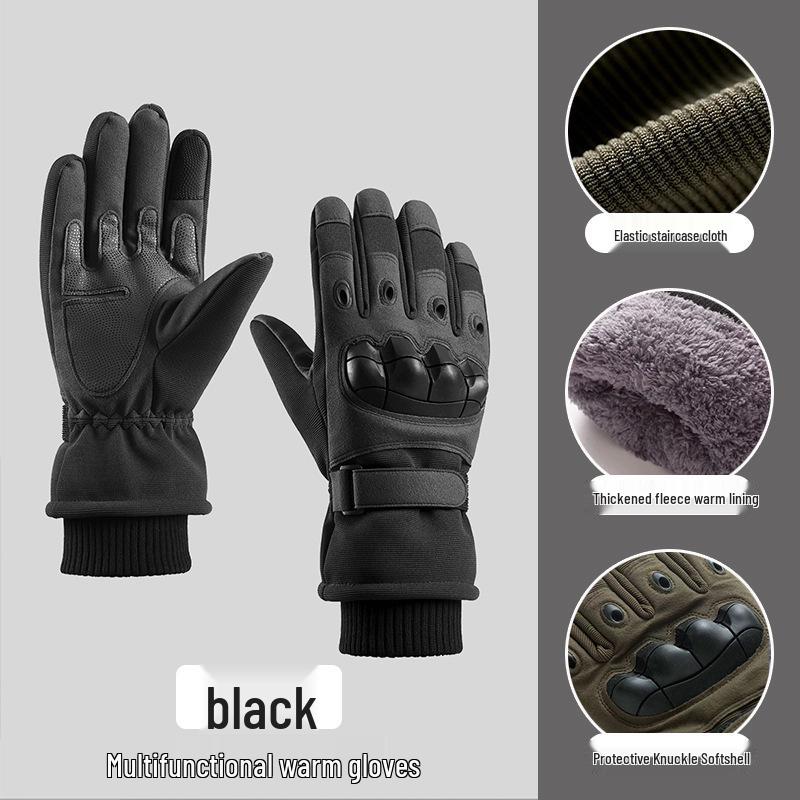 Men's Winter Motorcycle Gloves - Fleece-Lined, Windproof, and Fall-Proof for Cold Weather Riding.