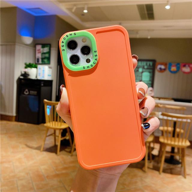 2 In 1 Lens Frame Silicone Phone Case For Iphone 13 12 11 14pro Max Xr Xs Max X 14pro 13 12 Shockproof Soft Candy Color Cover