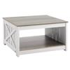 31.5" Farmhouse Coffee Table Square Table with Open Storage Compartment
