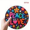 Iron Wall Art with Peace Love Floral Motif Hanging Decor for Home Office Gift