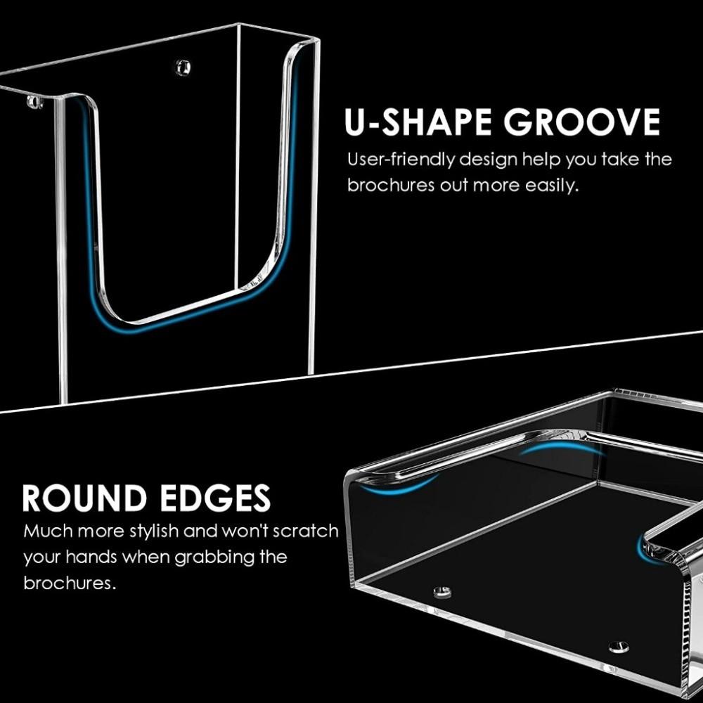 Transparent Wall-Mounted File Organizer Single Layer File Rack Magazine Rack Office Supplies
