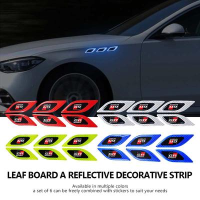 For Car Reflective Badge Auto Side Body Fender Safety Warning Sticker GRsport Hilux Aygo Yaris Corolla Rav4 CHR Auris
