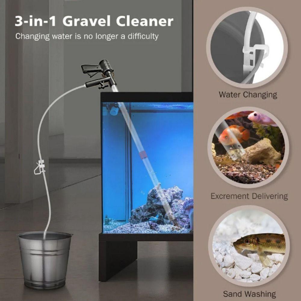 Plastic Aquarium Gravel Cleaner Removable Fish Tanks Siphon Kits  for Cleaning