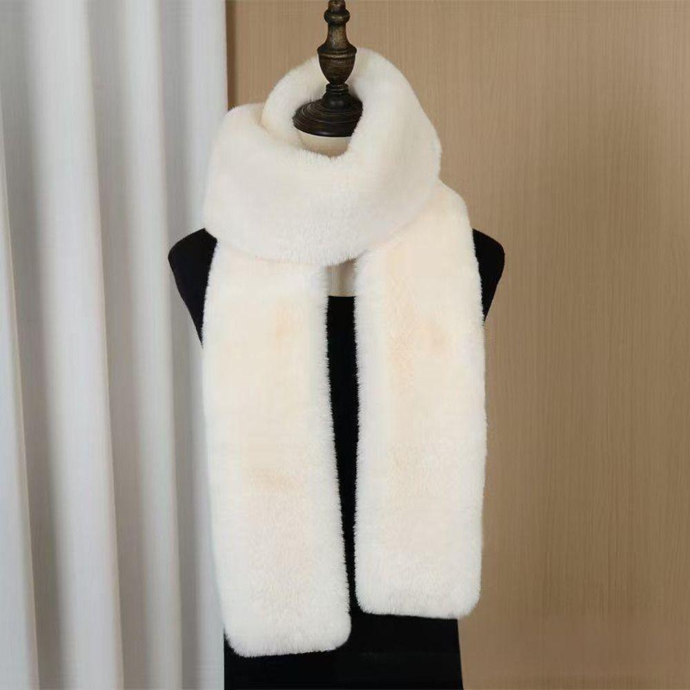 Vintage 180cm Fake Fur Long Scarf Soft Plush Thick Long Strip Scarf Fur Decor Ladies Neck Warmer Scarves for Women Men