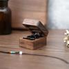 Black Walnut 3 Slots Luxury Compact Jewelry Box Holds Rings Earrings Necklaces Wedding Engagement Gift 48 X 62 X 37 Mm