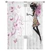 Forest Fairy Flower Butterfly Girl Tulle Curtains For Living Room Bedroom Decor Chiffon Sheer Voile Kitchen Window Curtain