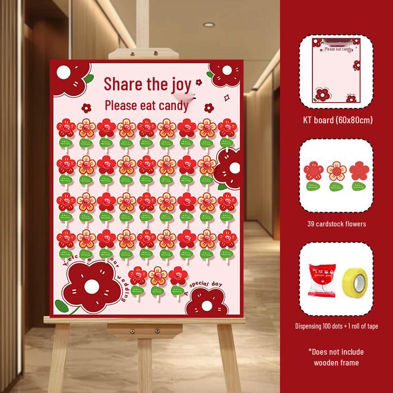 Creative Wedding Engagement Candy Lollipop Welcome Sign and KT Board Backdrop Decoration