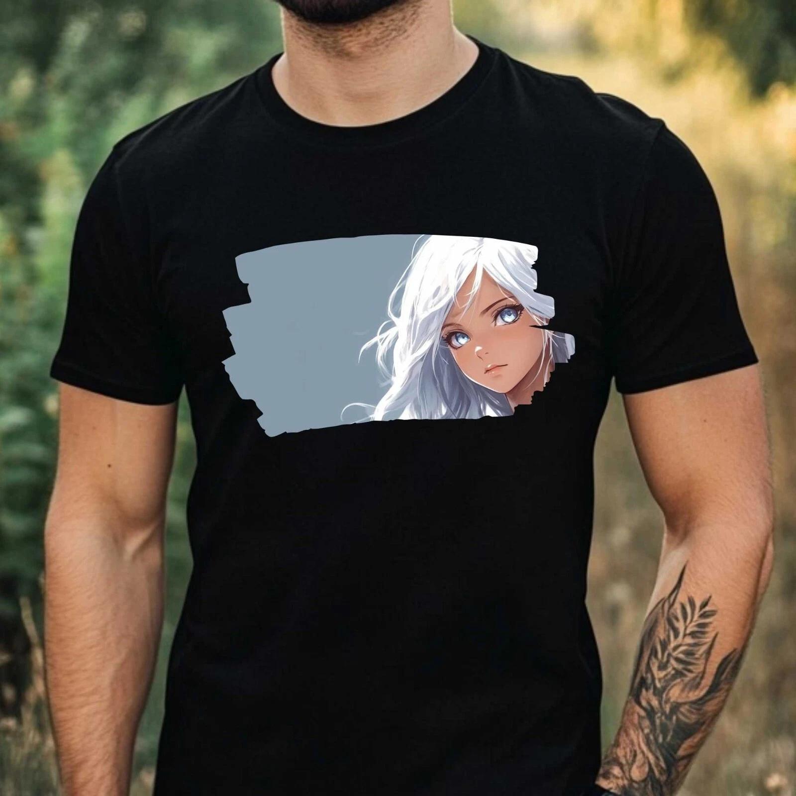 T-Shirt Herren Anime Girl Motiv Baumwolle Größe XS bis 5XL M