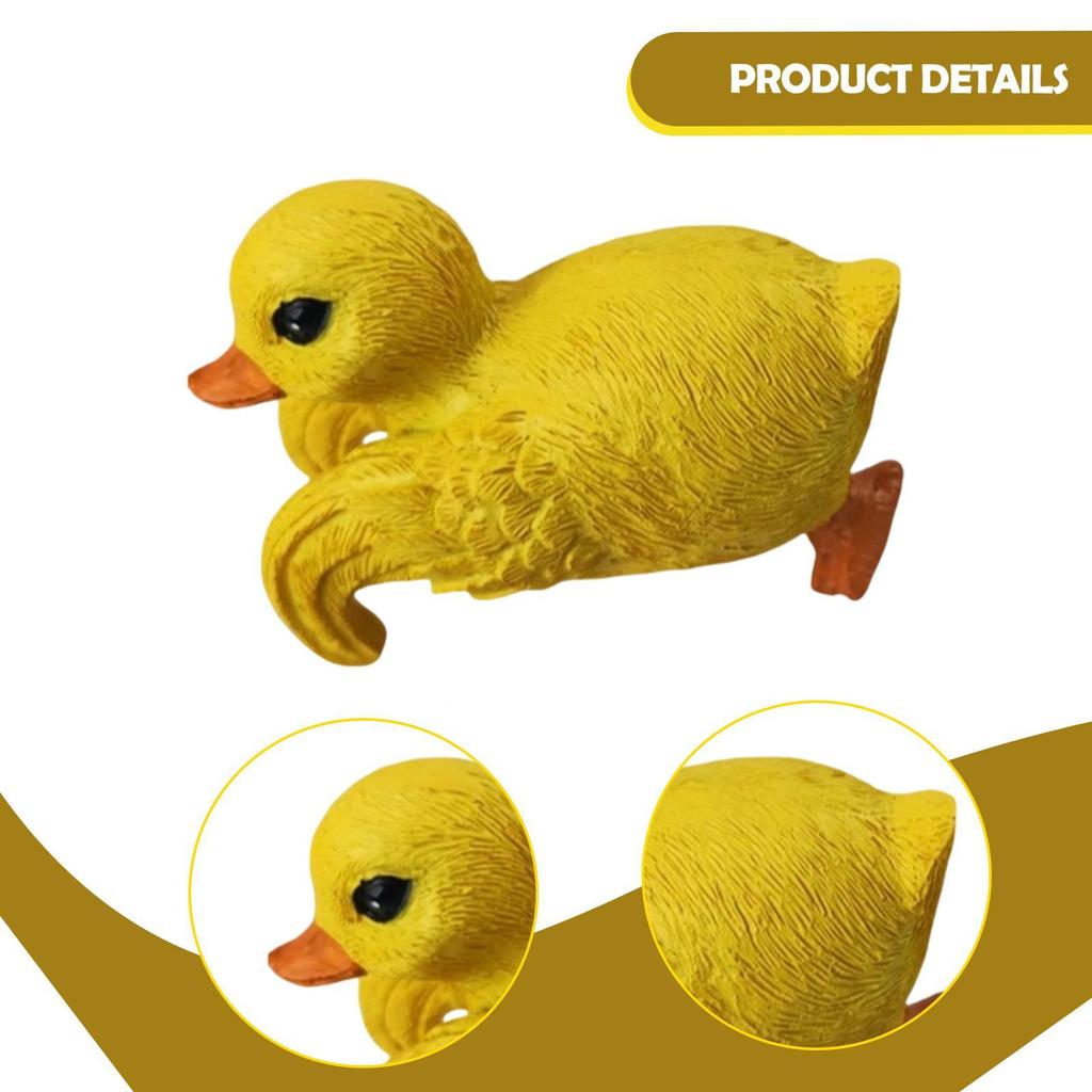 Duck Flower Pot Hugger Miniature Figurine Resin Animal Sculpture for Decorative Garden Accessories