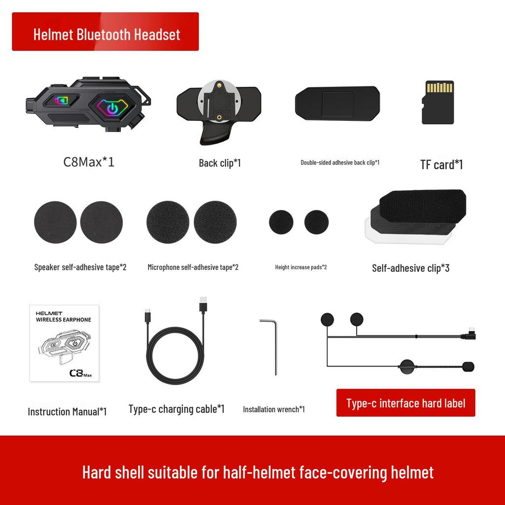 Multi-functional Motorcycle Helmet Bluetooth Intercom Earphones with Cross-border Certification