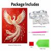 DIY Framed Pearl Painting Kit Red Phoenix Bird Pattern 3D Sparkling Bead Art Canvas Ready to Display Home Decor Gift Craft Wall Hanging Art