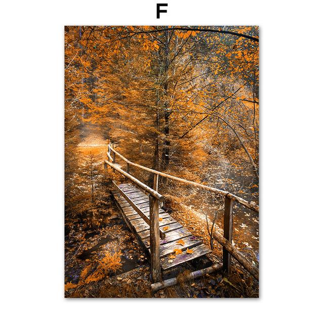 Maple Leaf Canvas Picture Paintings for Living Room Frameless Wall Art Prints Moutain Landscape Posters Modern Home Deocr No Frame