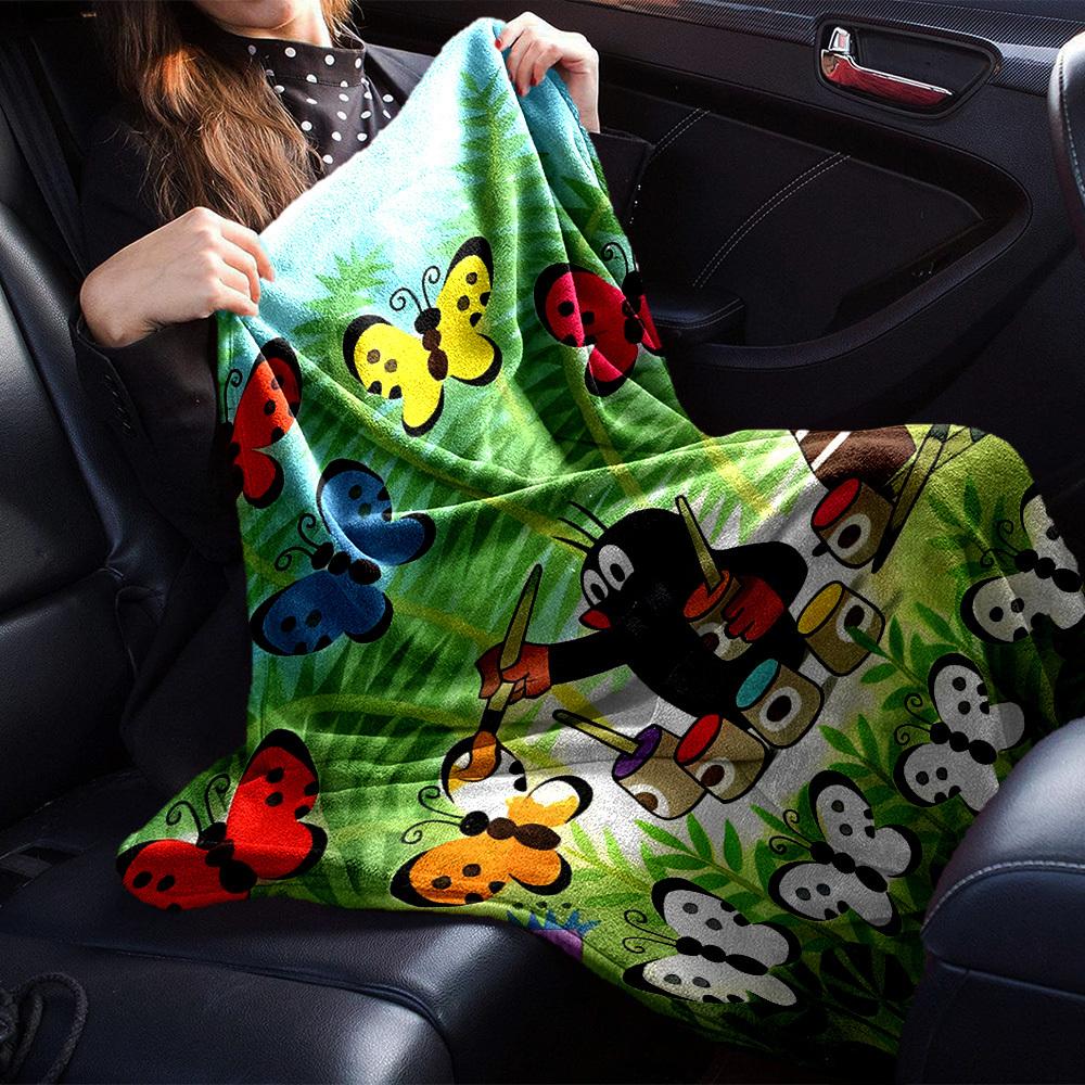1pc Butterfly,Painter,Colors Digital Printed Flannel Blanket, Super Soft Plush Bed Cover, Multipurpose Quilt for Sofa, Bed, Office,13