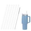 [Limited Edition] Clear Plastic Straws, Reusable with Cleaning Brush, for 40 Oz and 30 Oz Water Cups (6)