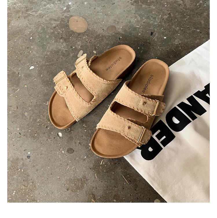 

Кожаные шлепанцы Birken ретро ручной работы прошитый ремень с пряжкой белые ленивые на одном ремешке сандалии Birken женская обувь летняя носка 40