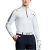 FILA Golf Series Color Block Elite Polo Long Sleeve T-Shirt Men Tops Jade-White A11M415202FWT