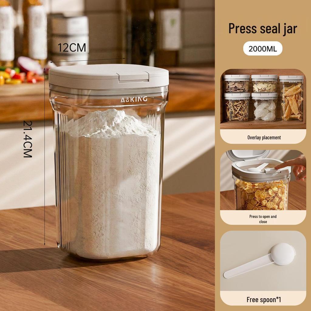 Moisture-Proof Insect-Proof Food-Grade Storage Jar for Grains, Cereals, and Sugar