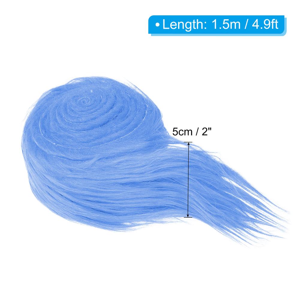 4.9ft x 2 in Faux Fur Fabric Roll, Plush Precut Strips for DIY Craft Christmas Decoration Cosplay Costume