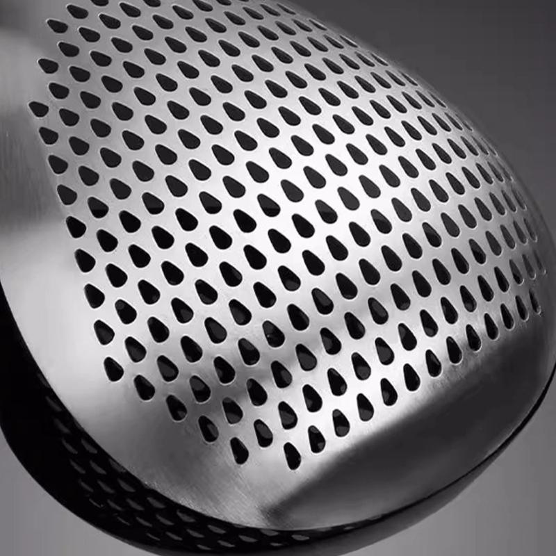 201 Stainless Steel Strainer Spoon With Wood Handle For Frying And Broth Straining Efficient Oil And Soup Separation Tool