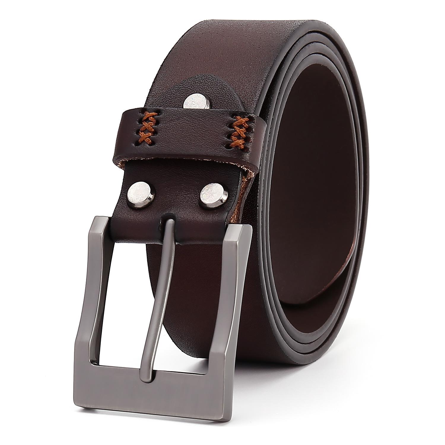 

Ремень в стиле ретро для мужчин, первый слой из коровьей кожи, ремень для мужчин из натуральной кожи, простой ремень, ремень для мужчин, высокий уровень чувствительности 120cm темно-коричневого