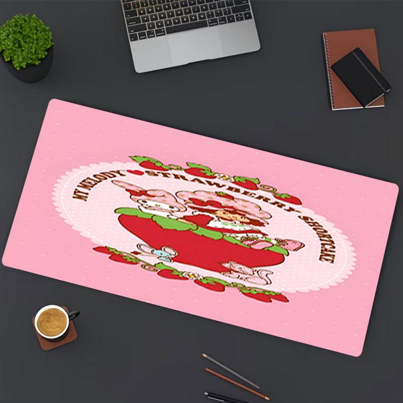 Musemat med jordbærkake-print, for tastaturunderlag, laptop PC-matte for kontor og hjemmebruk, skrivebordsdekorasjon, perfekt bursdagsgave til gamere