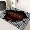 2D Lava Doormat Cracked Rock Pattern Modern Industrial Vanity Carpet Magma Design Soft Non-Slip Floor Rug for Living Room