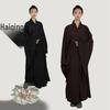 Haiqing Zen Monk Robe - Unisex, Linen, Coffee Color, All-Seasons Meditation Coat