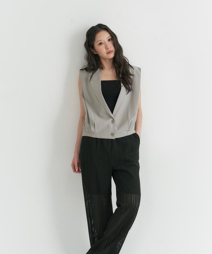 Peulleio Wide Fit Lace Pants _ Black