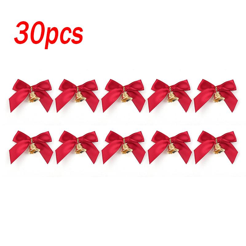 10/30PCS Christmas Tree Bow Christmas Ornaments Bell Home Garden Bows Christmas/Wedding Party Decoration