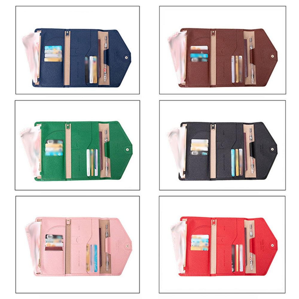 PU Leather Leather Passport Holder Portable RFID Blocking Wallet  Travel Accessories