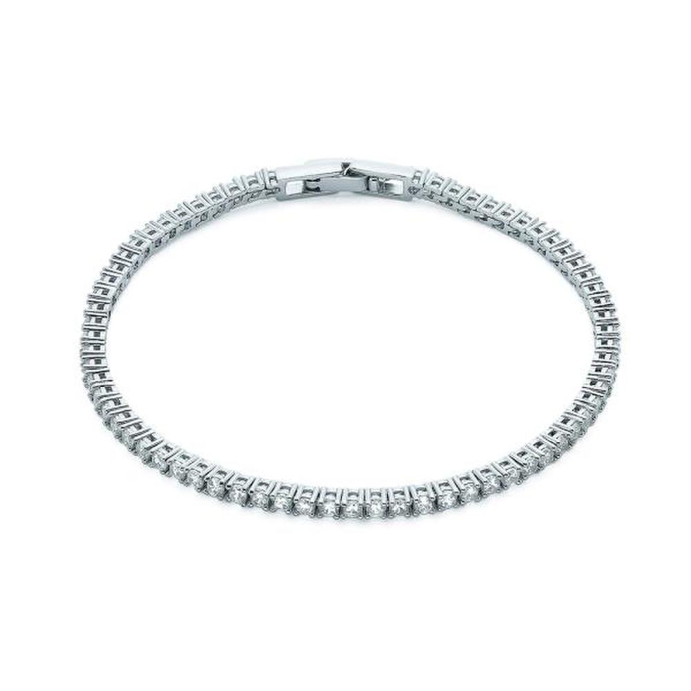 [Ost] [Puremond] Simulant Diamond 4mm Silver Tennis Bracelet (S) Otb122802Dww