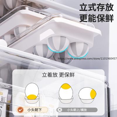 Food-Grade Egg Storage Box with Side Door Fridge-Specific Rolling Eggs Organizer Fresh-Keeping Holder Tray for Refrigerator