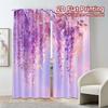 2pcs, 2D FLAT PRINTING Curtains (Without Rod) Wisteria Bliss Chic Chic Curtains Polyester Easy Install Curtains Room Decor