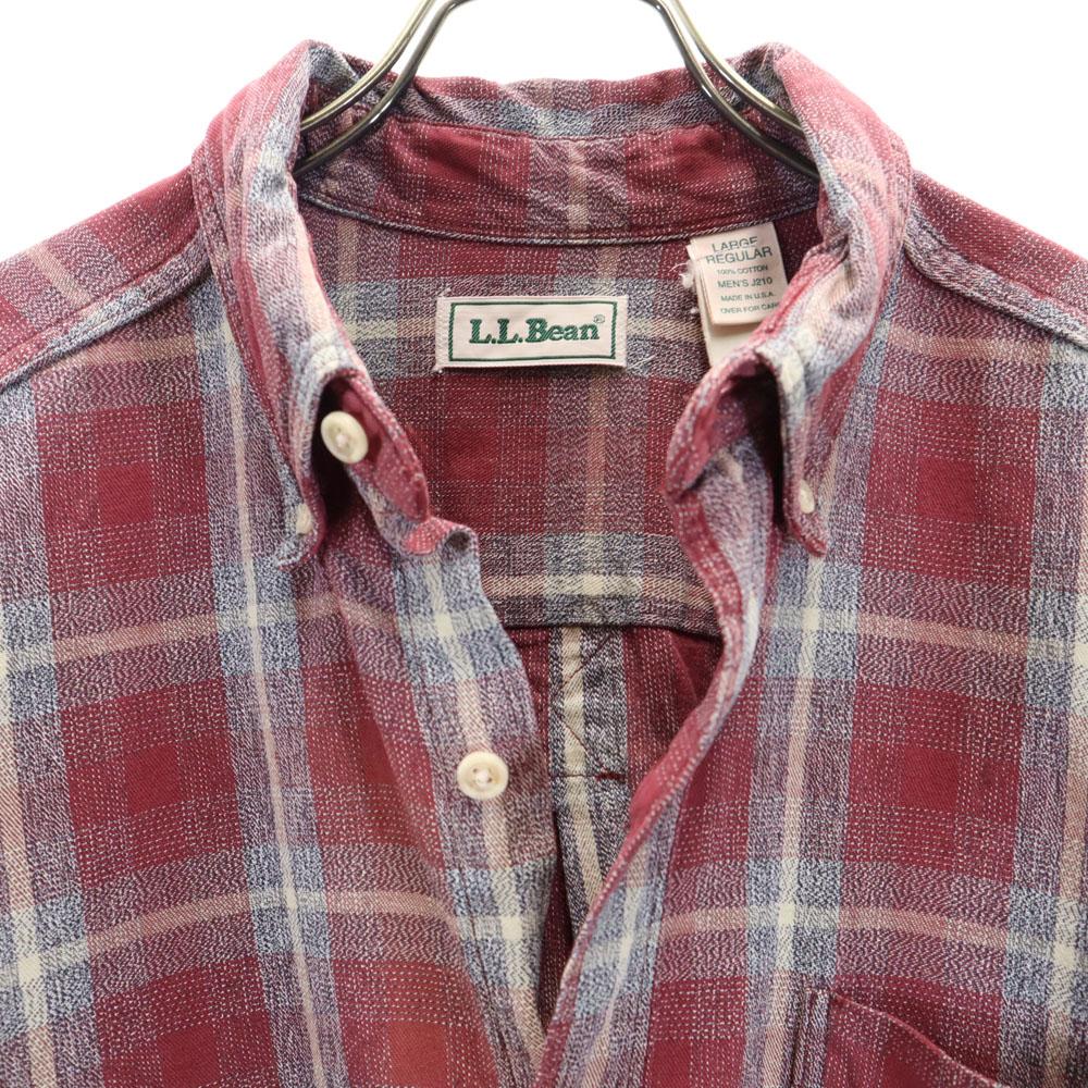 L.L.Bean 70s 80s Made in USA Check Pattern Long sleeve Button down shirt Men's Used