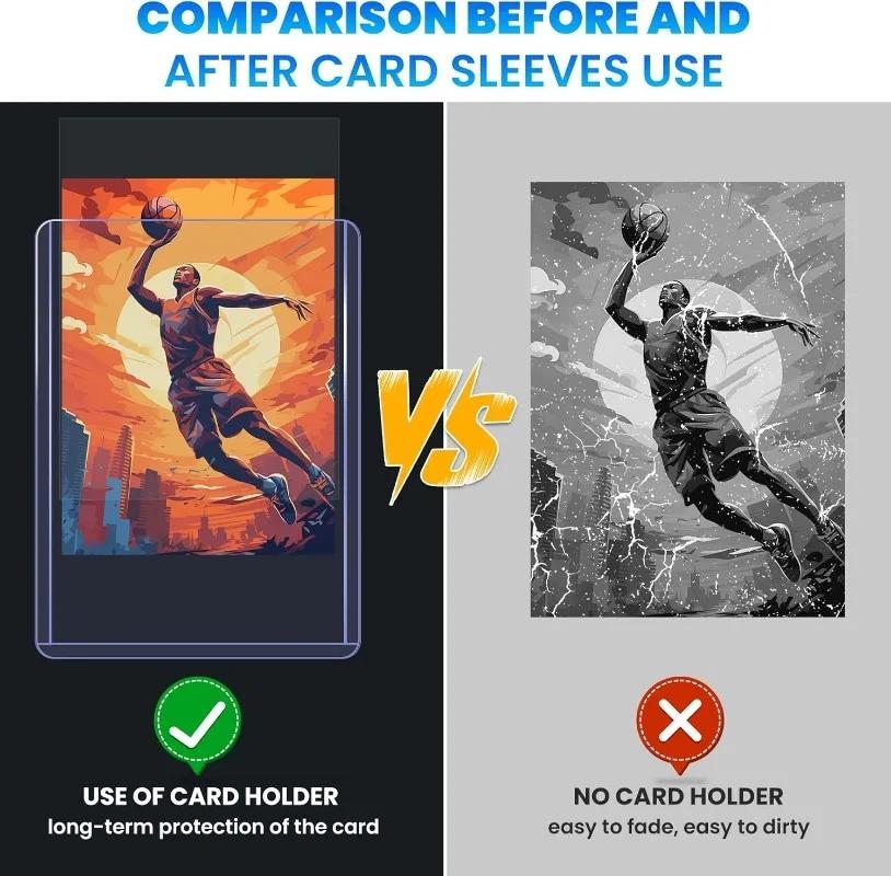 Transparent PVC Card Protection Sleeves for Collectible Trading Basketball Sports Idol Cards 35PT Game Card Holder Cover 3x4''