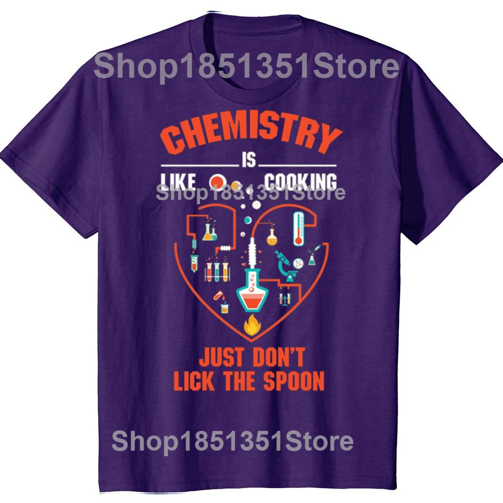 Funny Chemistry Is Like Cooking Just Dont Lick The Spoon Graphic Tshirts Men Casual Tshirt 100 Cotton Loose Oversized T Shirt