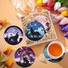 8 Pieces/set of Animal Wolf Pattern Painted Coasters Set with Holder DIY Coasters for Beginners and Adults, Art and Craft Supplies Gifts