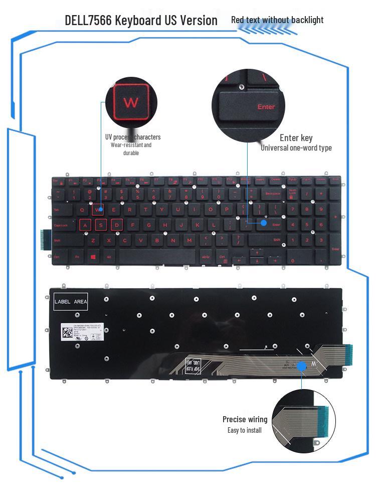 P82F Compatible Keyboard for Dell Latitude 3500, E3500, 3590, G3-3500, G5-5500, P62F