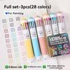 3Pcs/set Creative 10 in 1 Colored Drawing Ballpoint Pens Ballpoing Pens 58 Colors Student Stationery Cute Pen Office Supplies