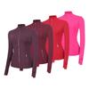 In Stock: LU Women's Slim Fit Yoga Jacket with Gold Zipper - Stand Collar Running Top