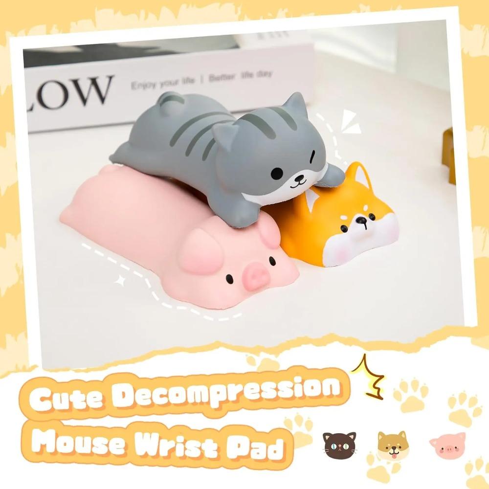 Kawaii Cat Squishy Toy Cute Animal Wrist Rest Support Mouse Squishy Stress Relief Toy Gift for Kid Desk Office Computer Laptop