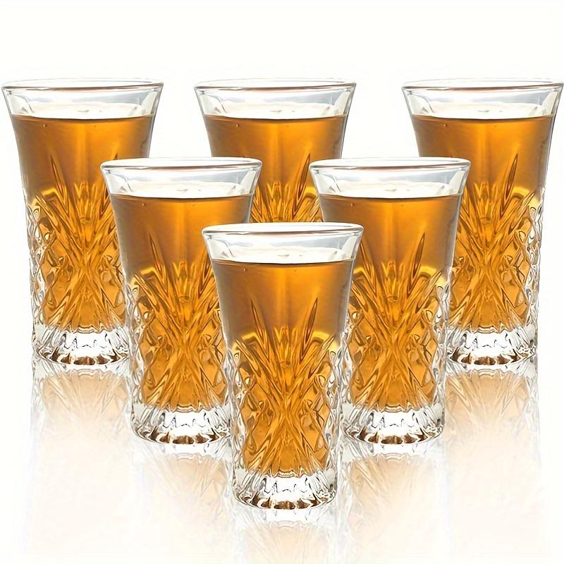2/4/6pcs/Set Diamond Glass Tequila Shot Glasses, 65ml/2.2oz, Heavy Base, Multipurpose Reusable Glassware, Recyclable, Hand Wash