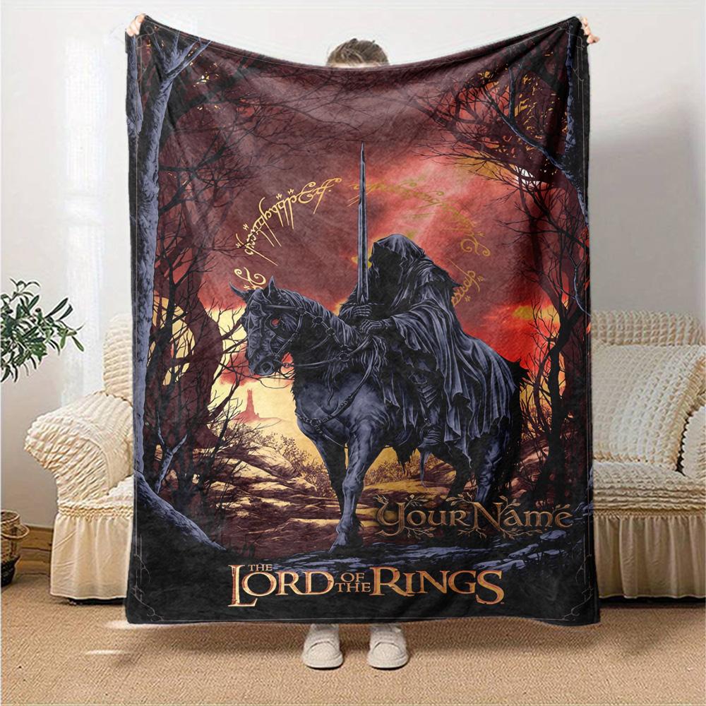 Lord Rings Personalized Name Blanket Multi-purpose Personalized Blanket Durable Comfort for Living Room Chair Bed Bedding for All Occasions