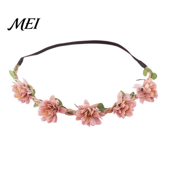 Artificial Flower Headband for Travel Headband, Crown, Headpiece, Boho Floral Wreath Gentle Style Hairband Dresses Wedding Birthday Festival