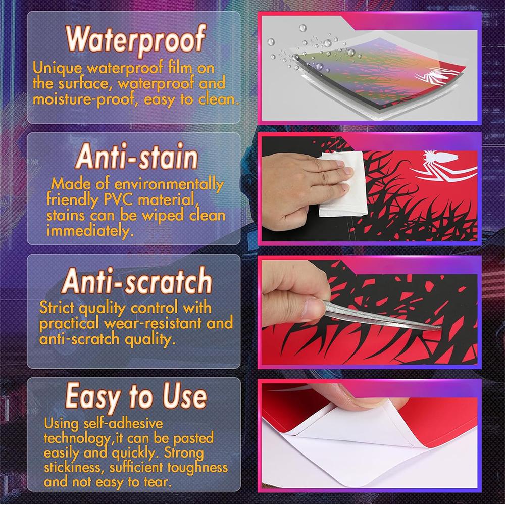 1 Set Spider-Man Console and Controller Skin Sticker Decal for PS5 Slim
