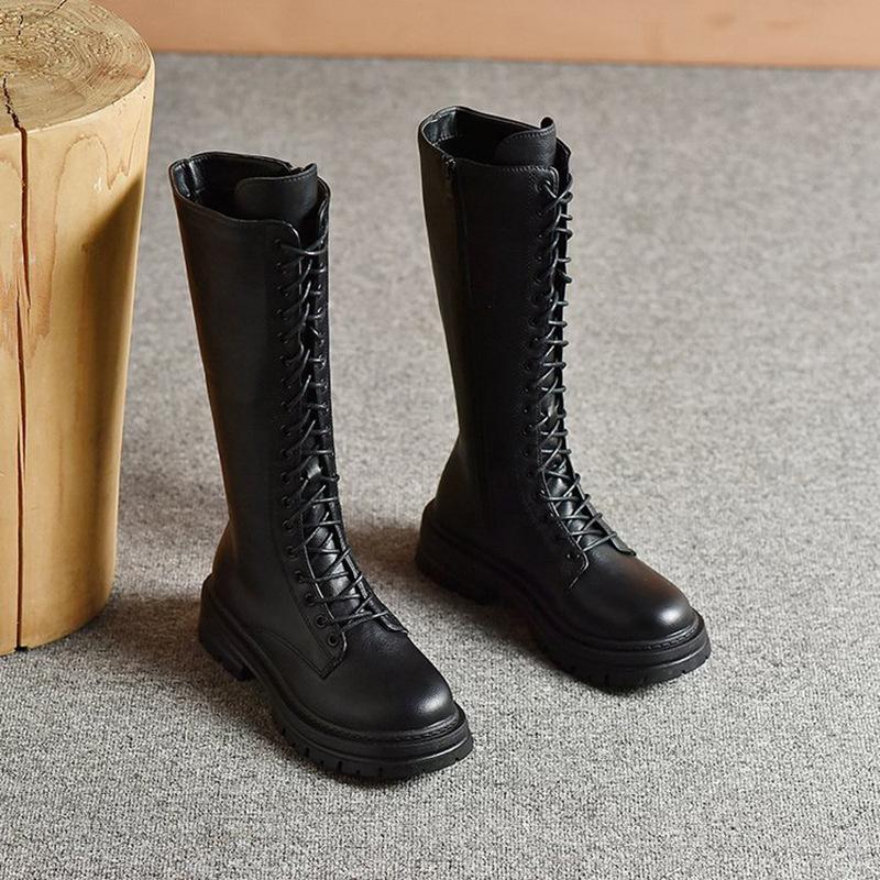 Women's Boots Autumn Winter Chunky Platform Female Long Boots Strap Knee High Boots Woman Boots
