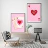 Cartoon Trendy Retro Aesthetic Pink Card Posters Fancy Wall Sticker for Living Room Bar Decoration Wall Decor