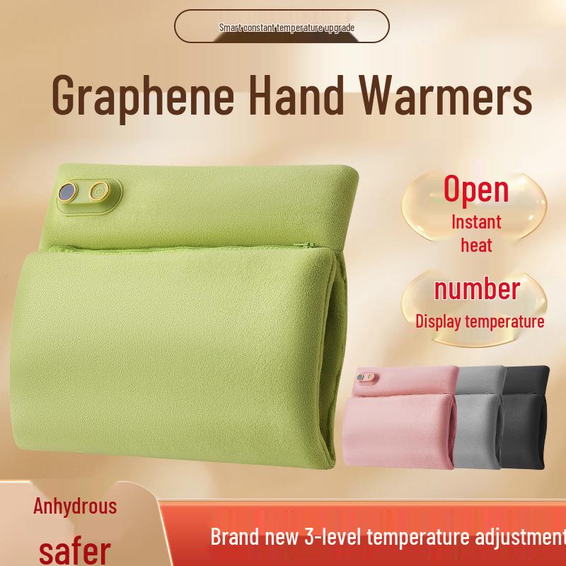 USB-Charged Graphene Plush Hand Warmer Bag: Safe, Constant Temperature, Explosion-Proof for Girls, Belly, and Baby Warmth